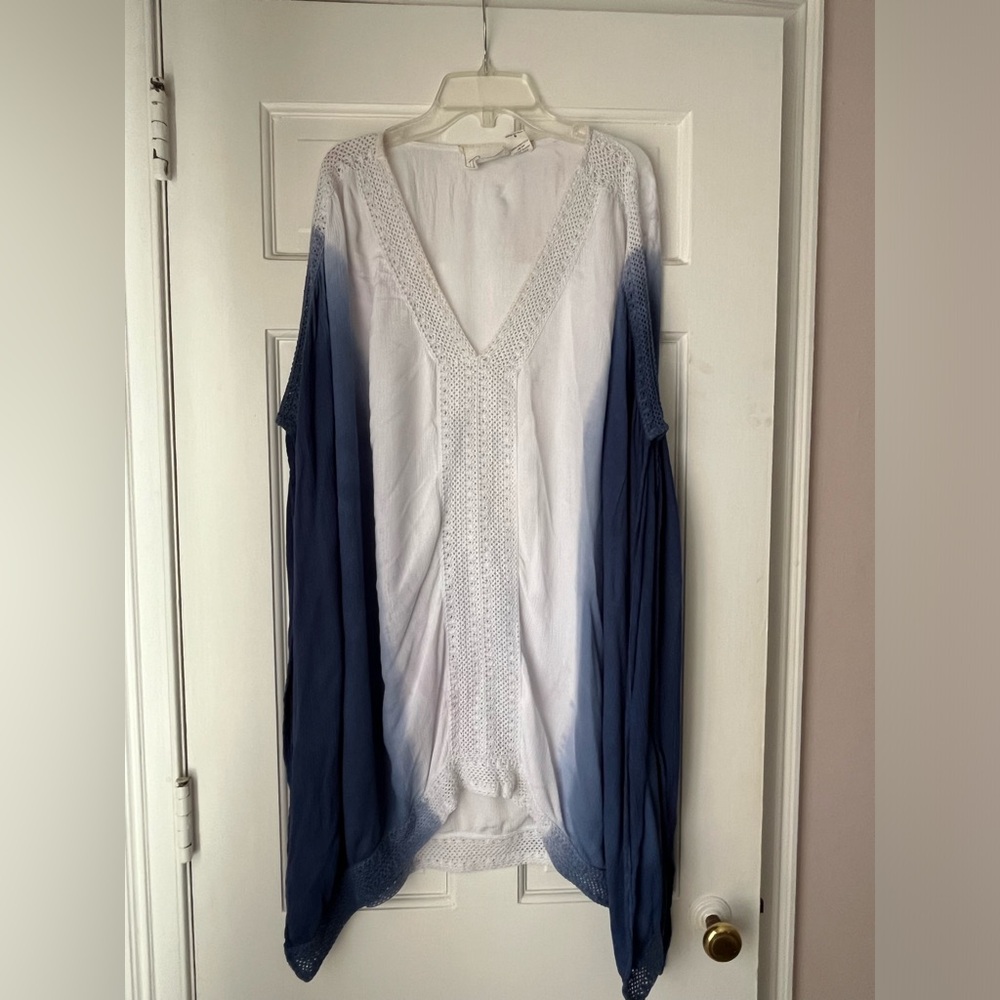Women’s GREEN DRAGON Gauzey Blue & White Ombre Cover Up sz S